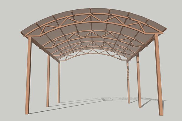Навес из поликарбоната сварной